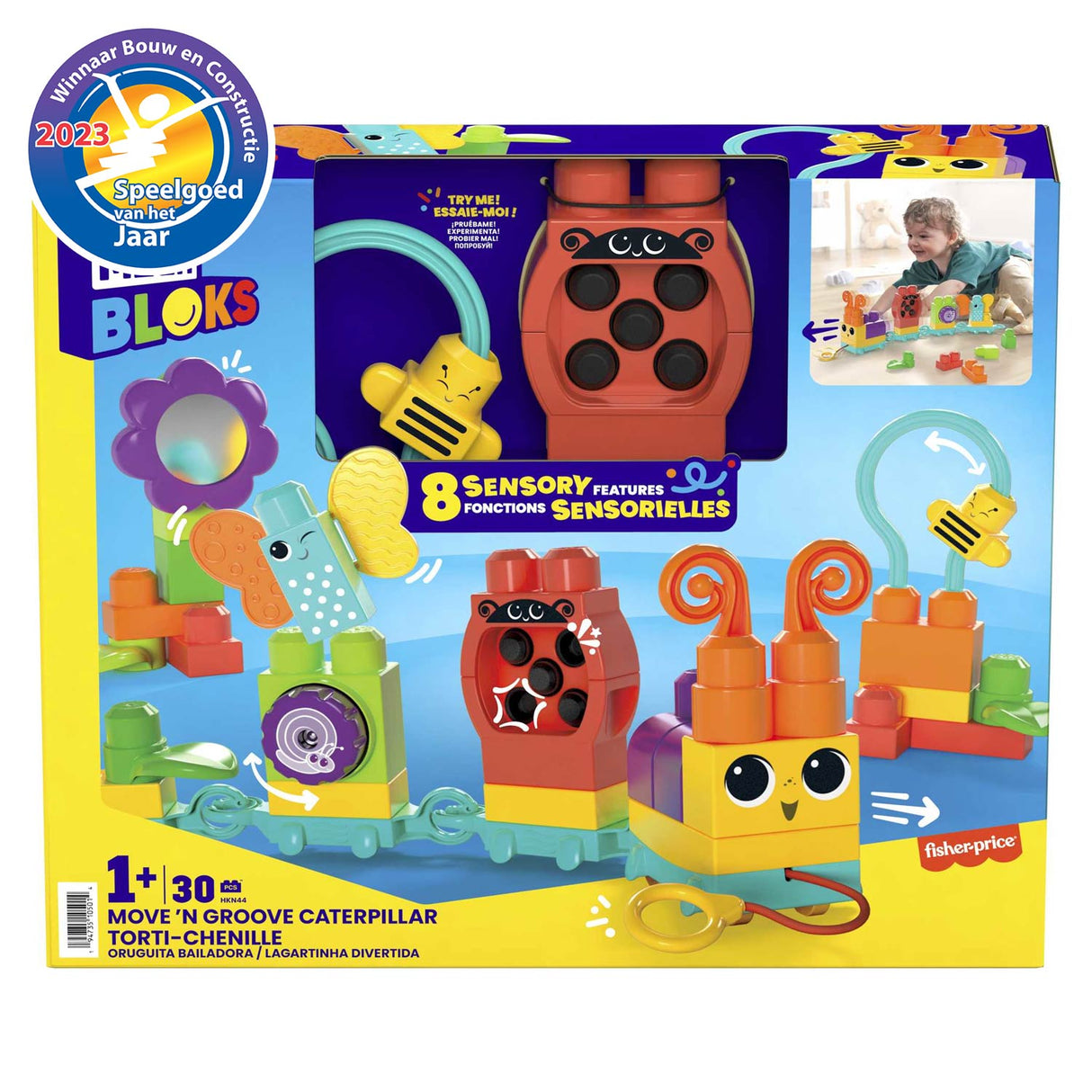 Mega Bloks bewegen 'n Groove Caterpillar Bouwet, 30dlg.