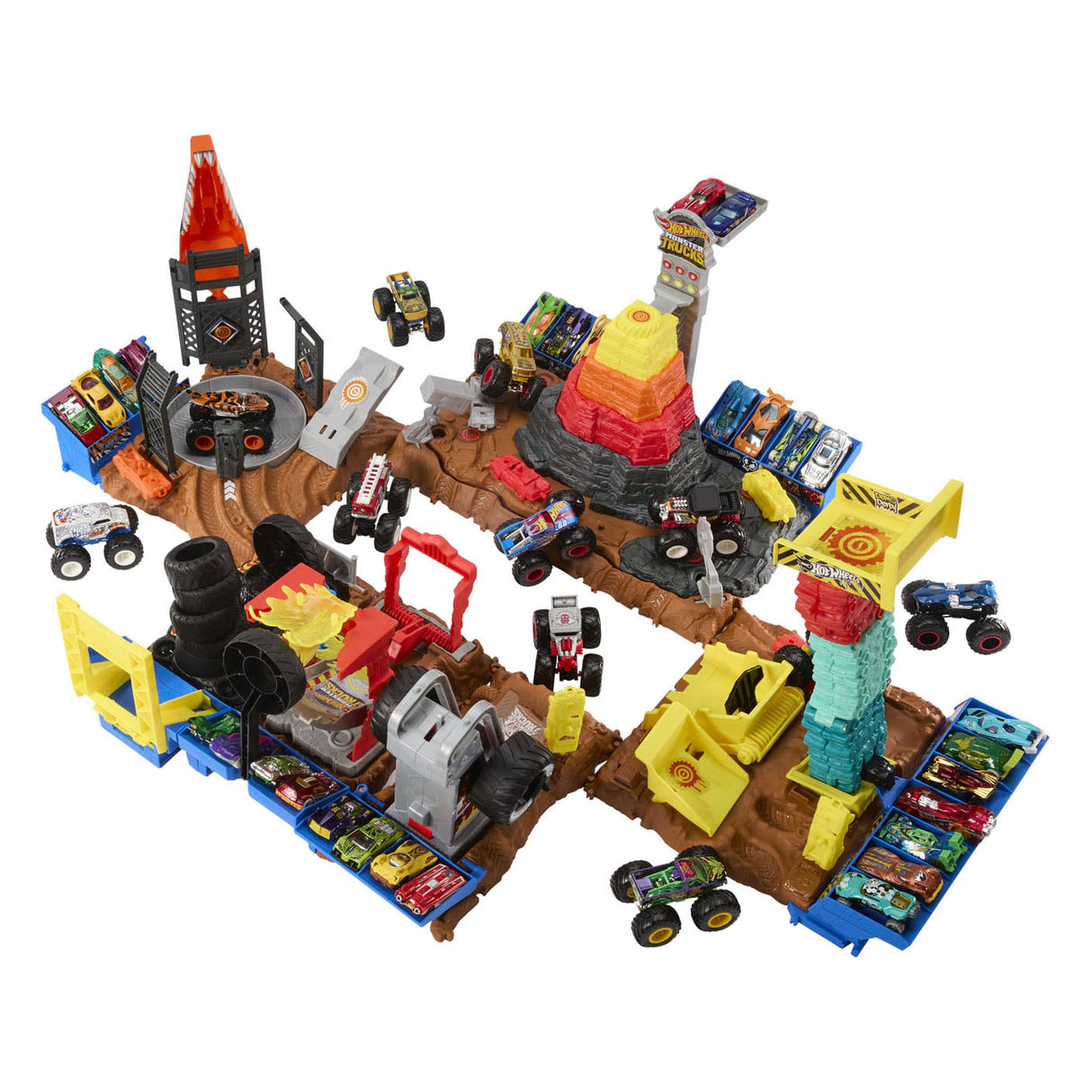 Mattel hot wheels arena smashers main event bone shaker's ultimate crush yard