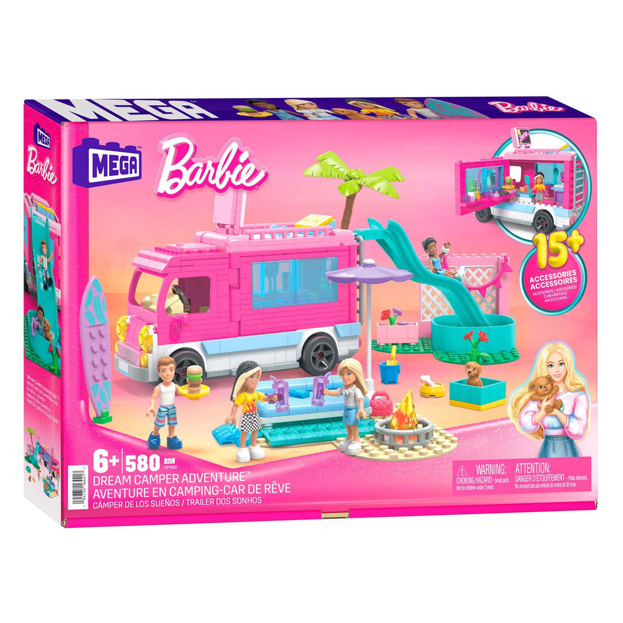 Mattel droom camper avontuur bouwset, 580dlg.