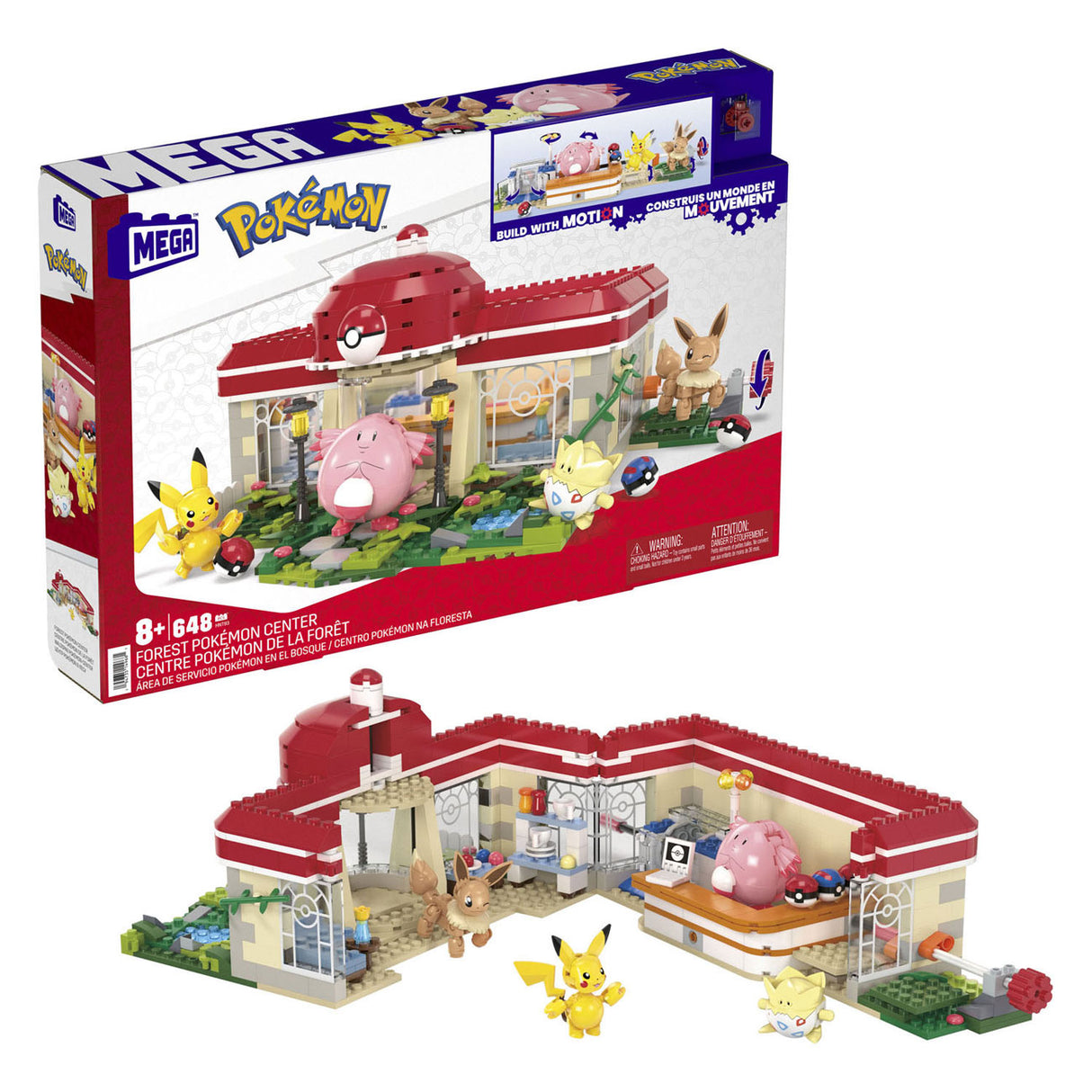 Mattel mega construx bouwset pokémoncentrum in het bos