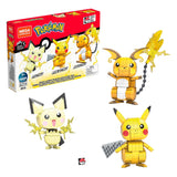 Pokémon Mega Construx Pokemon Bouwset Build and Show Pikachu Evolution Trio