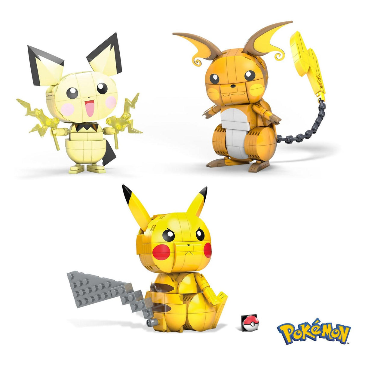 Pokémon Mega Construx Pokemon Bouwset Build and Show Pikachu Evolution Trio