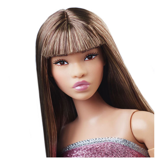 Mattel barbie looks modepop met roze jurk