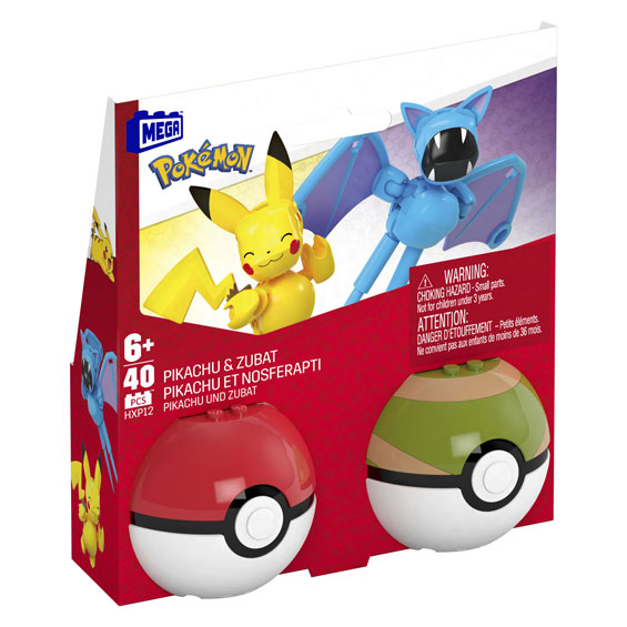 Mattel mega construx pikachu zubat bouwset, 40dlg.