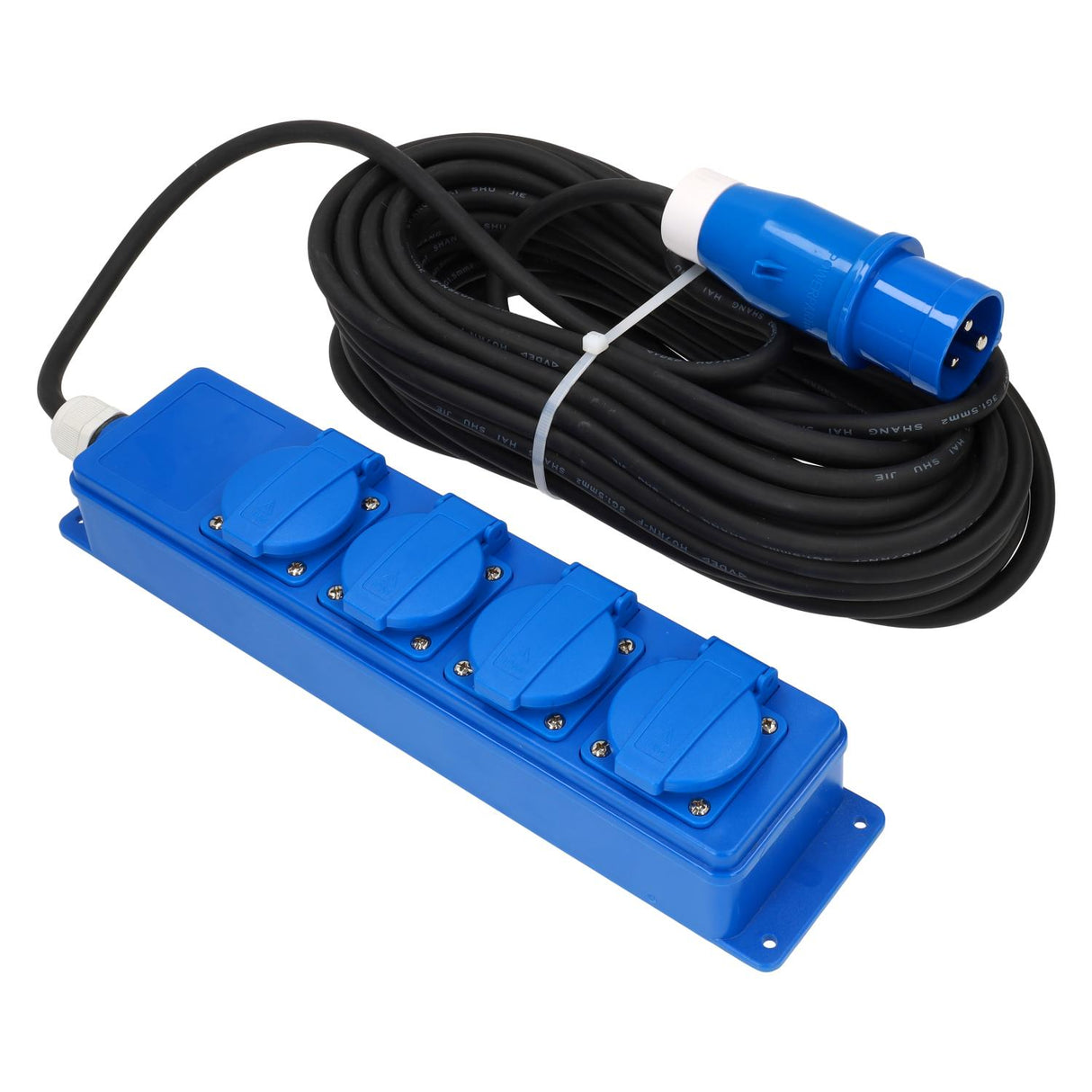 Quatro unit cee 4 weg schuko stekkerdoos met 20 meter kabel en cee stekker