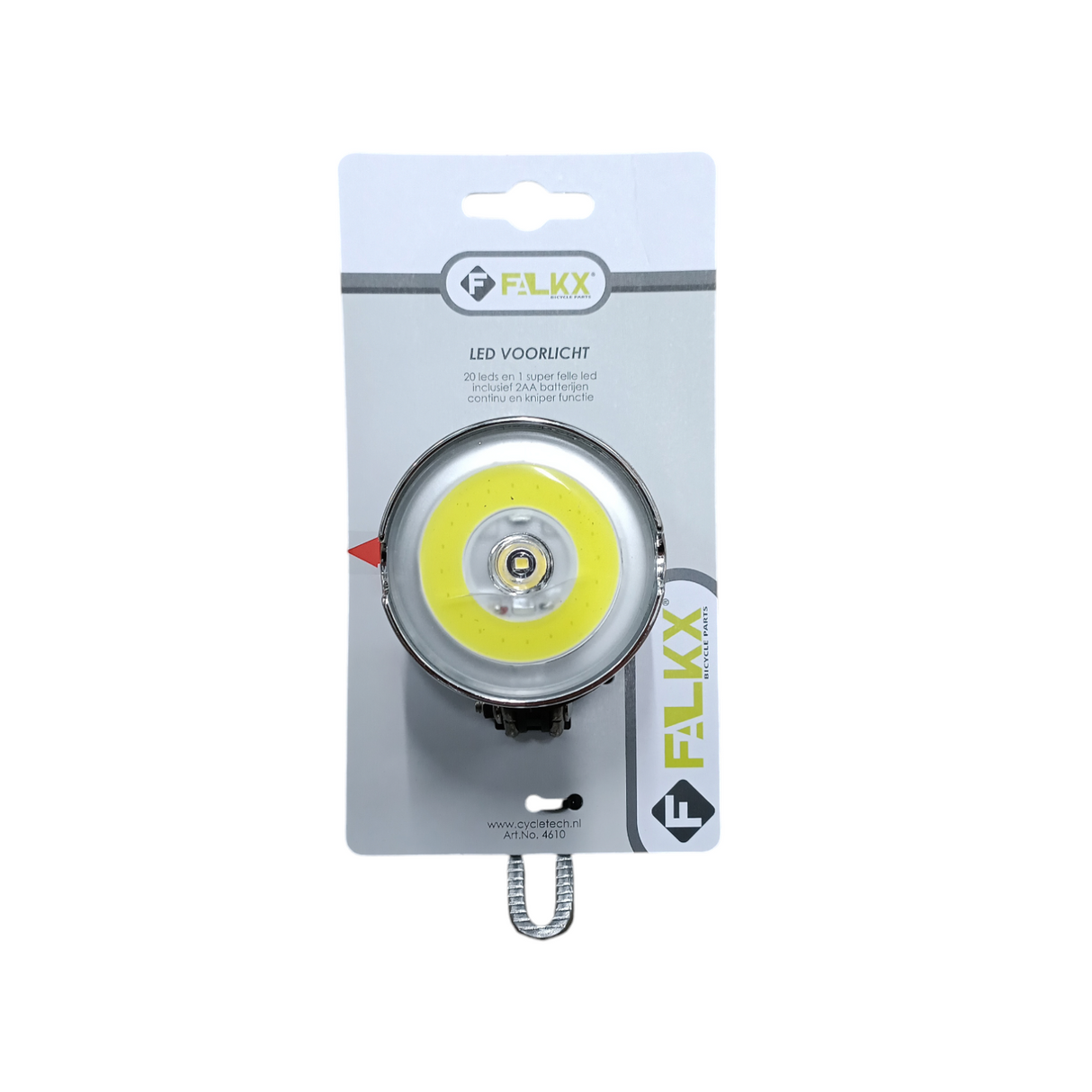 Falkx FALKX Koplamp LED. 20 kleine LEDs en 1 super bright LED inclusief batterijen (hangverpakking)