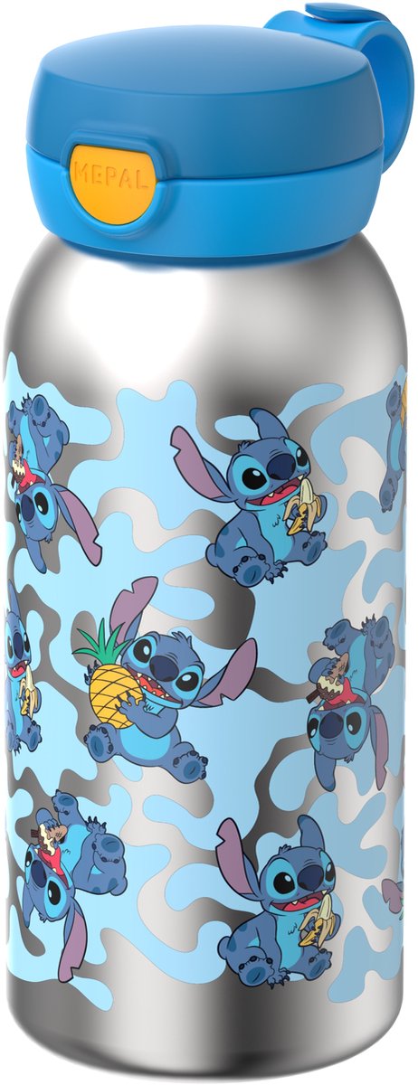 Mepal isoleerfles met flipdop campus - 500 ml - waterfles rvs - lekdicht - hygiënische deksel - stitch