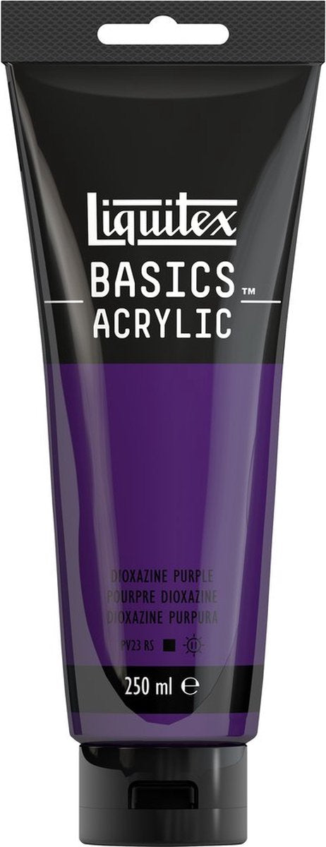Liquitex 88700220 basics acrylverf dioxazine purple – 250 ml | kunstenaars acrylverf | middelmatige viscositeit | lichtechte kleur voor schilderen canvas