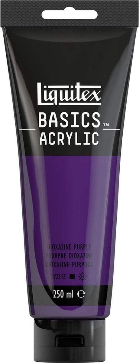 Liquitex 88700220 basics acrylverf dioxazine purple – 250 ml | kunstenaars acrylverf | middelmatige viscositeit | lichtechte kleur voor schilderen canvas