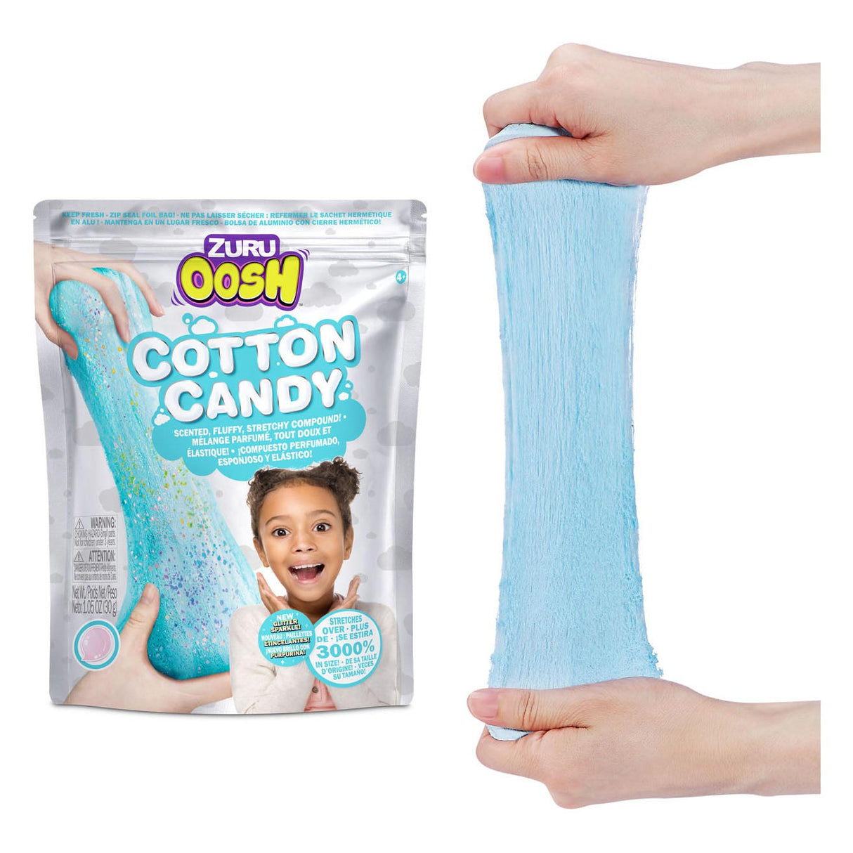 Zuru sensorisch speelgoed oosh cotton candy suikerspin multicolor 30g.