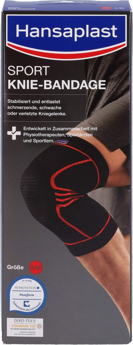 Hansaplast performance sport knie brace - kniesteun - knie ondersteuning - knieverband - one size - zwart - 1 stuk
