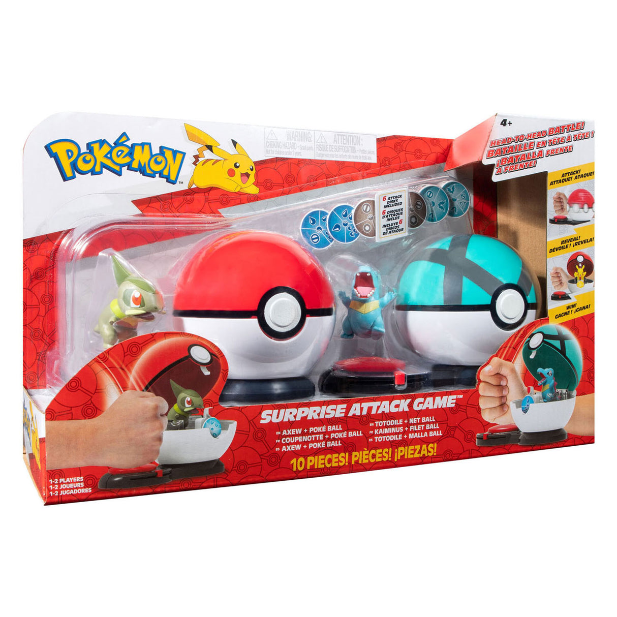 Boti Surprise Attack Game Speelset Axew Poke Ball Vs Totodile Net Ball