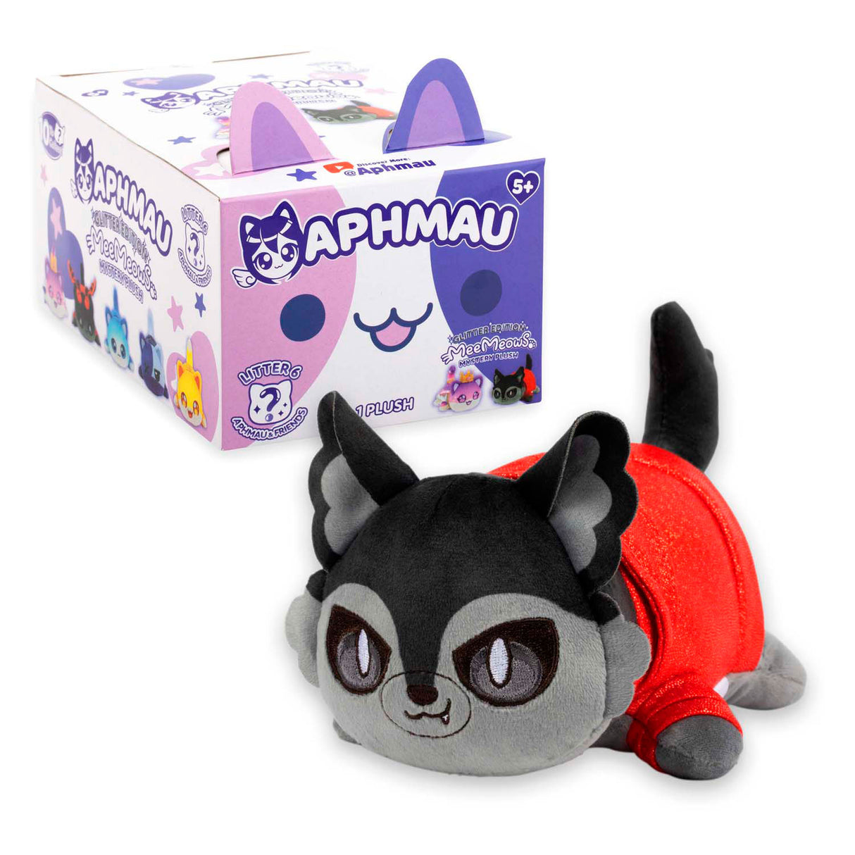 Boti aphmau friends 6 verrassing meemeow knuffel pluche, 15cm