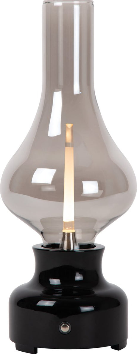 Lucide jason - oplaadbare tafellamp - accu batterij - led 3 stepdim - 1x2w 3000k - zwart