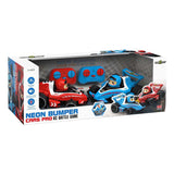 Gear2play rc neon bumper cars pro duoset - rc formule 1 battle cars - ga een botsduel aan!