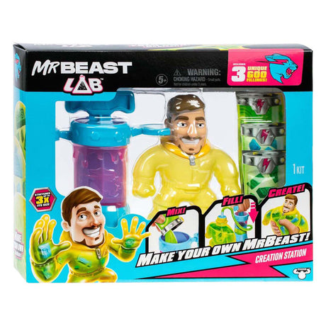 Moose toys mrbeast lab creation studio - mix, vul en maak de ultieme stretchy mrbeast!