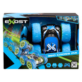Exost rc 360 cross mx bestuurbare stuntauto blauw groen - 12 km u