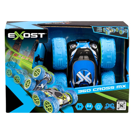 Exost rc 360 cross mx blauw - rc auto - bestuurbare auto - lichtgevende koplampen