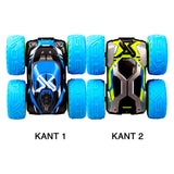 Exost rc 360 cross mx bestuurbare stuntauto blauw groen - 12 km u