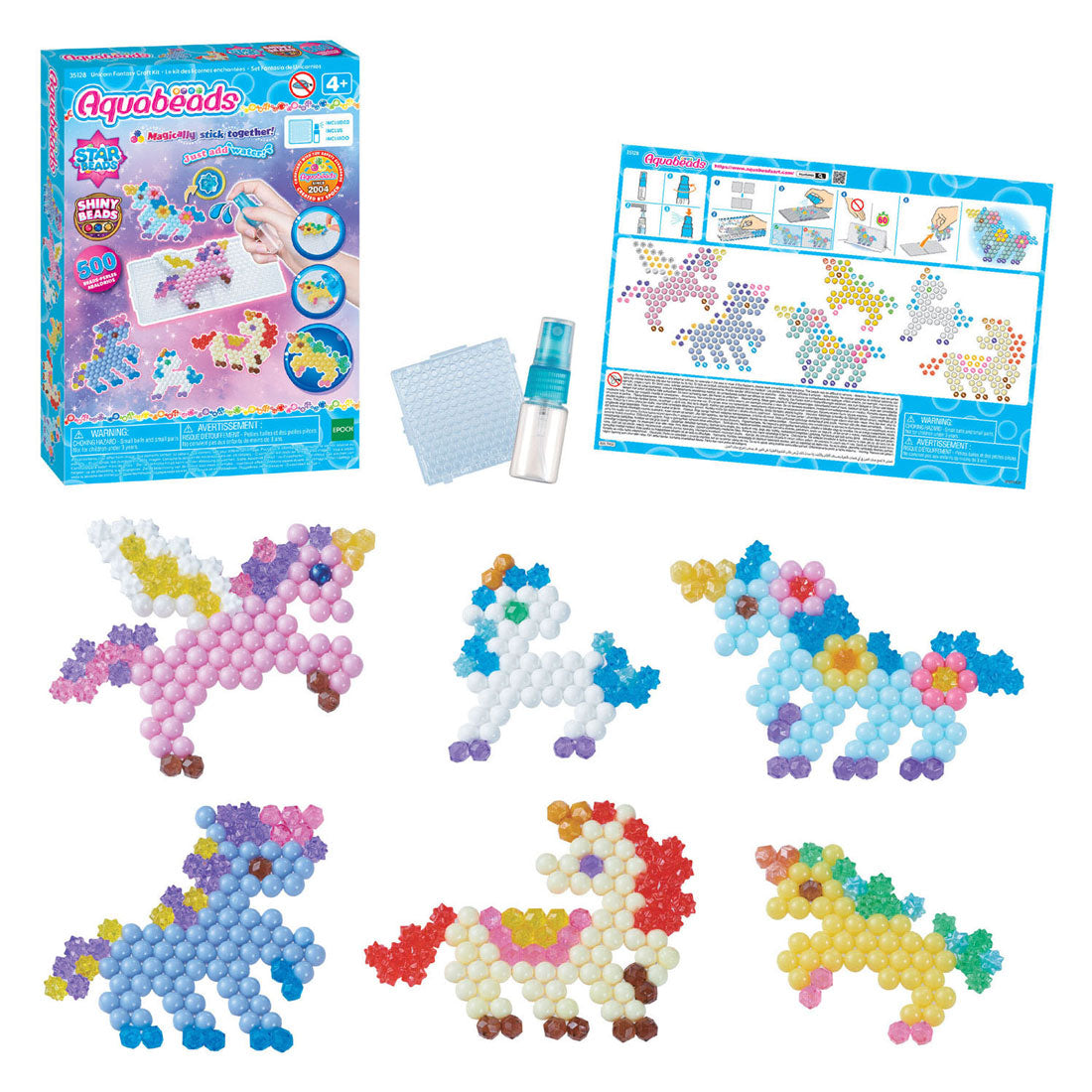 Aquabeads unicorn friends craft kit- complete set met 500 parels in 27 kleuren