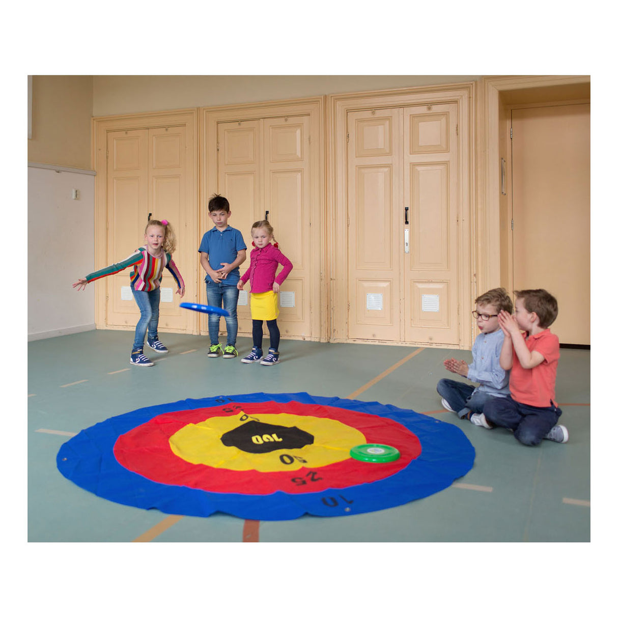 Bs toys disc deluxe werpspel - disc gooien spel - kinderspeelgoed 1 tot 4 spelers - buitenspeelgoed - werpspel kinderen - gezelschapspellen kinderen - cadeau kind - spelletjes voor kinderen - buiten speelgoed - buitenspel - buiten spellen