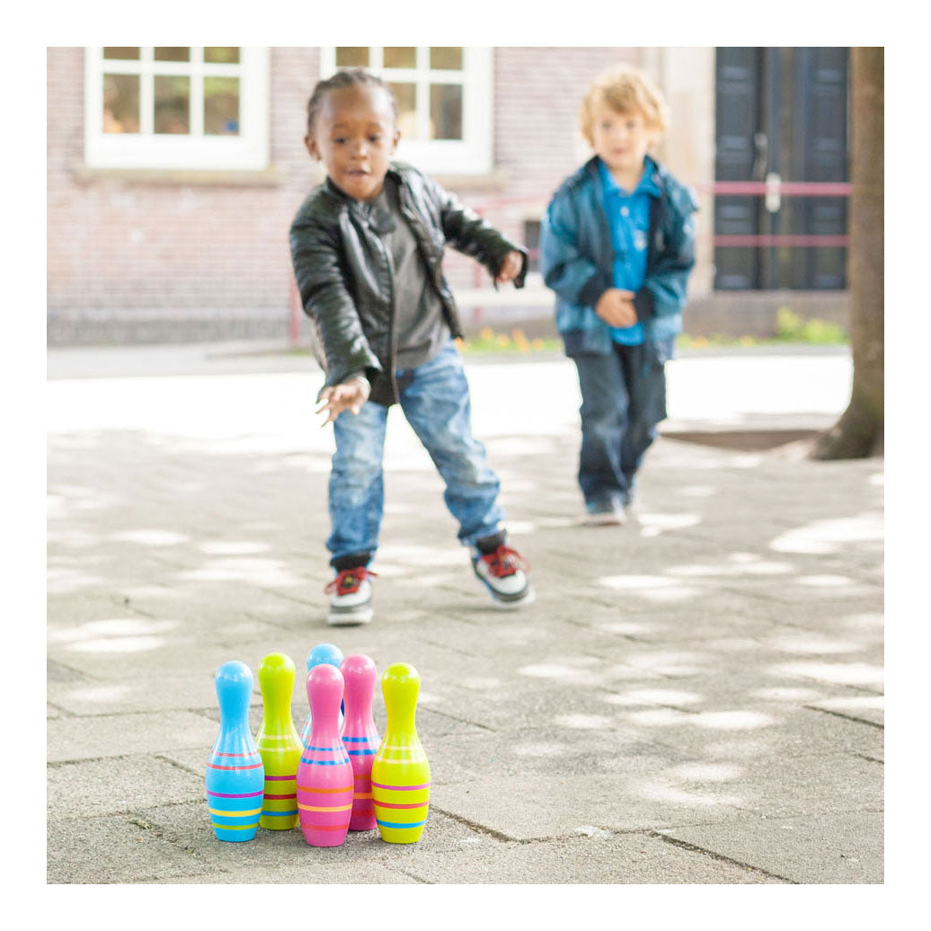 Bs toys houten bowlingset skittels junior, 7dlg.