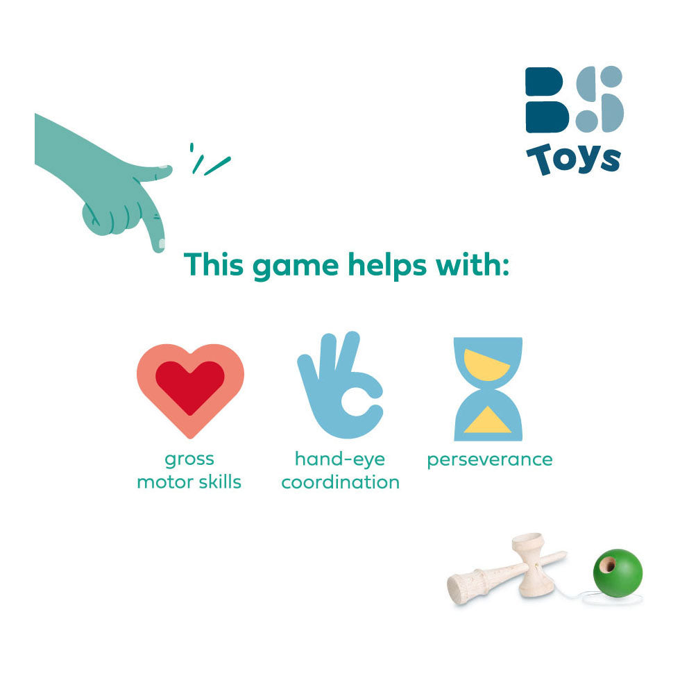 Bs toys kendama spel - vangspel - japanse behendigheidsspel vanaf 8 jaar - vangbal - kinder speelgoed - houten spel - coördinatie training - kendama spel - houten speelgoed