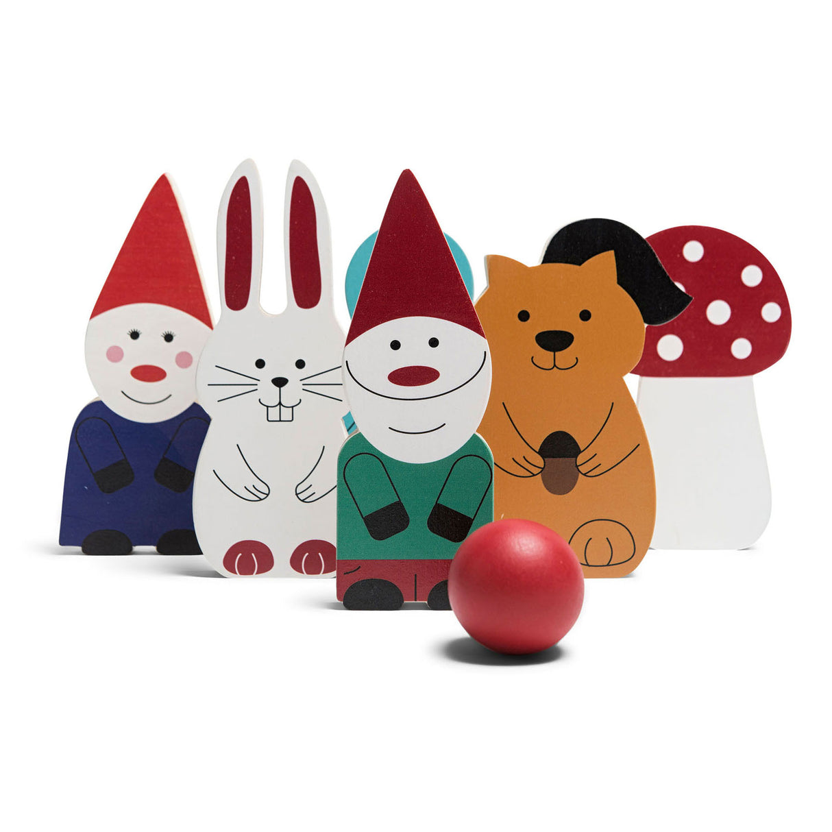 Bs toys houten bowlingspel bosvrienden, 7dlg.