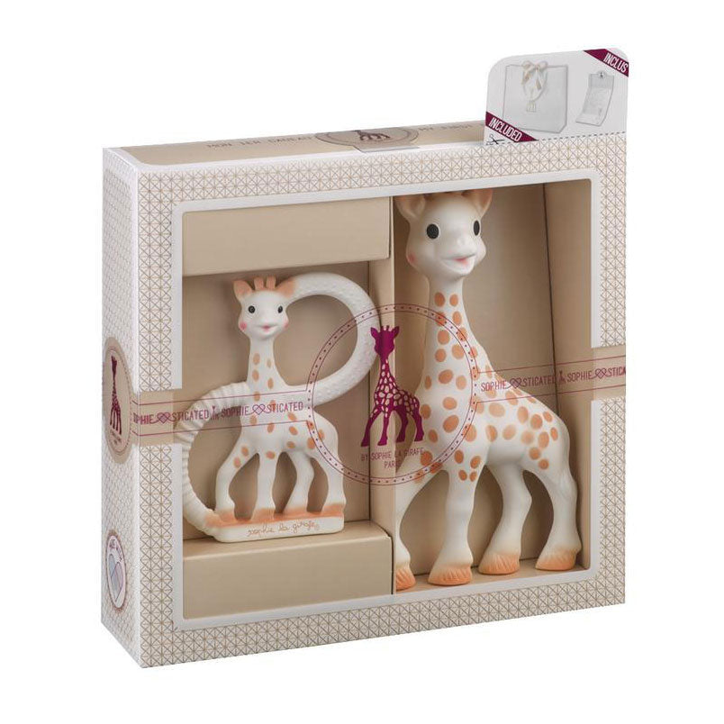 Sophie de giraf sophiesticated cadeauset - baby speelgoed - so pure bijtring - kraamcadeau – babyshower cadeau - 4-delig