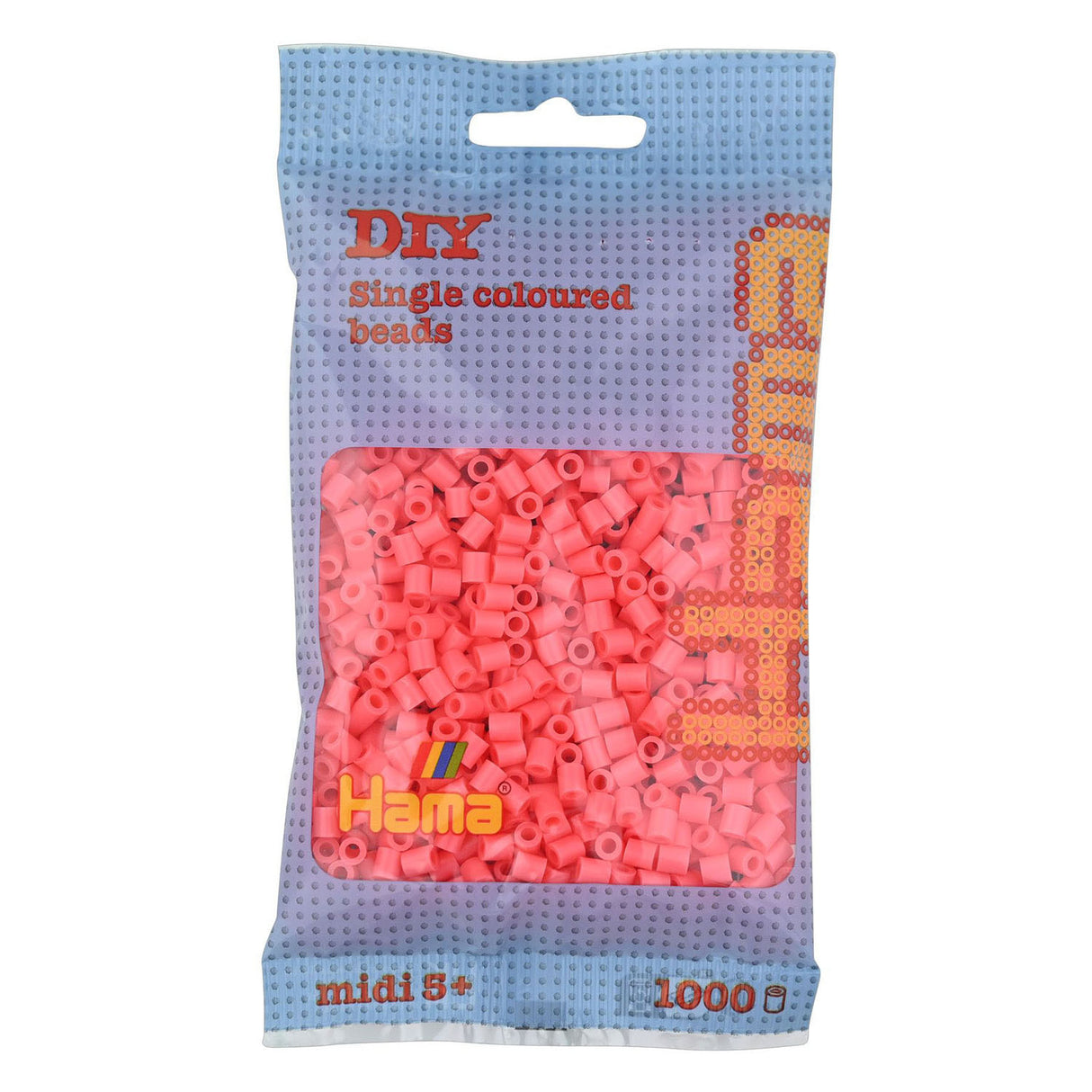Hama midi strijkkralen - rood pastel (044), 1000st.