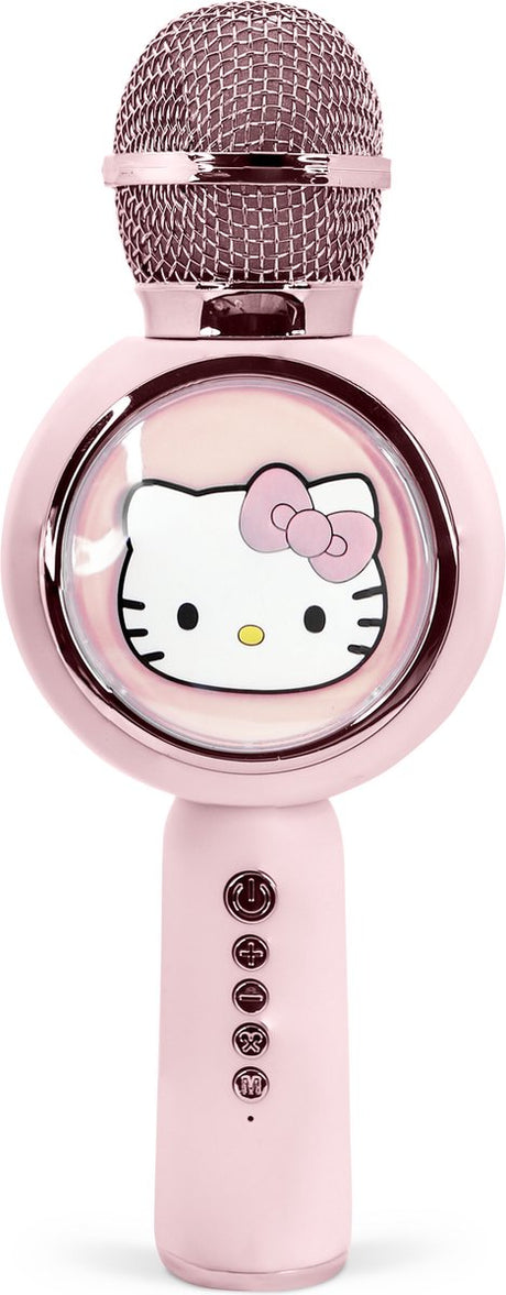 Otl technologies hello kitty - draadloze karaoke microfoon voor kinderen - oplichtend led display - speaker - stemvervorming