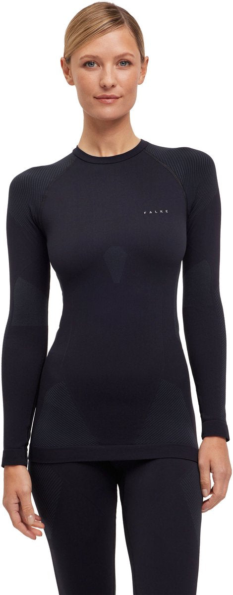 Falke warm turtleneck sneldrogend functioneel functioneel shirt met lange mouwen dames zwart - maat s
