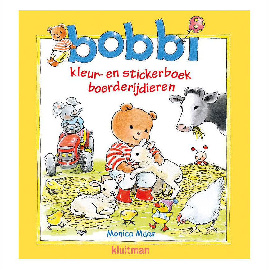 Uitgeverij kluitman bobbi kleur- en stickerboek boerderijdieren