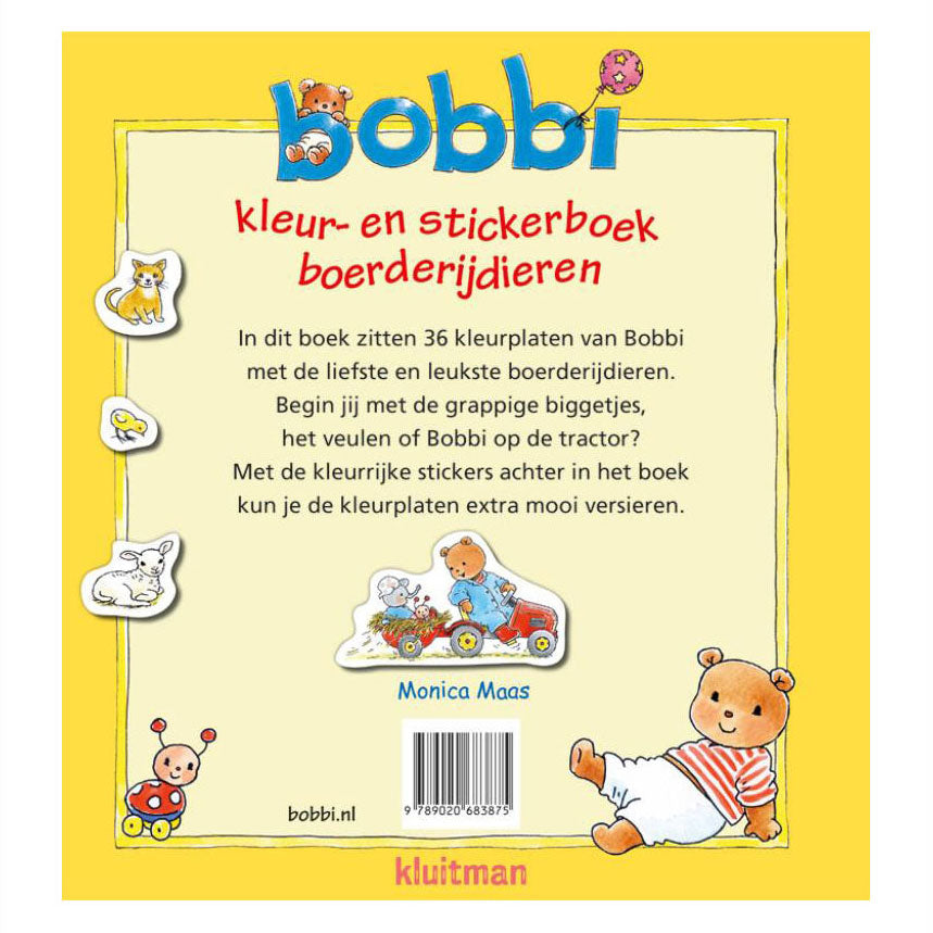 Uitgeverij kluitman bobbi kleuren stickerboek boerderijdieren