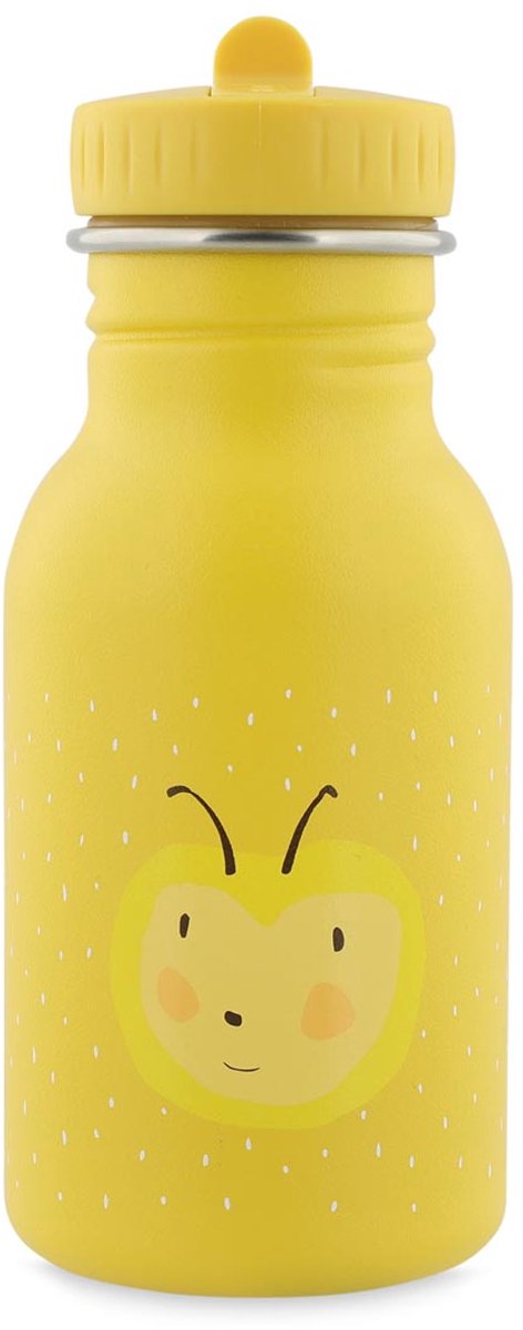Trixie drinkfles - mrs. bumblebee - rvs waterfles voor kinderen - 350ml - lekvrije fles - geel