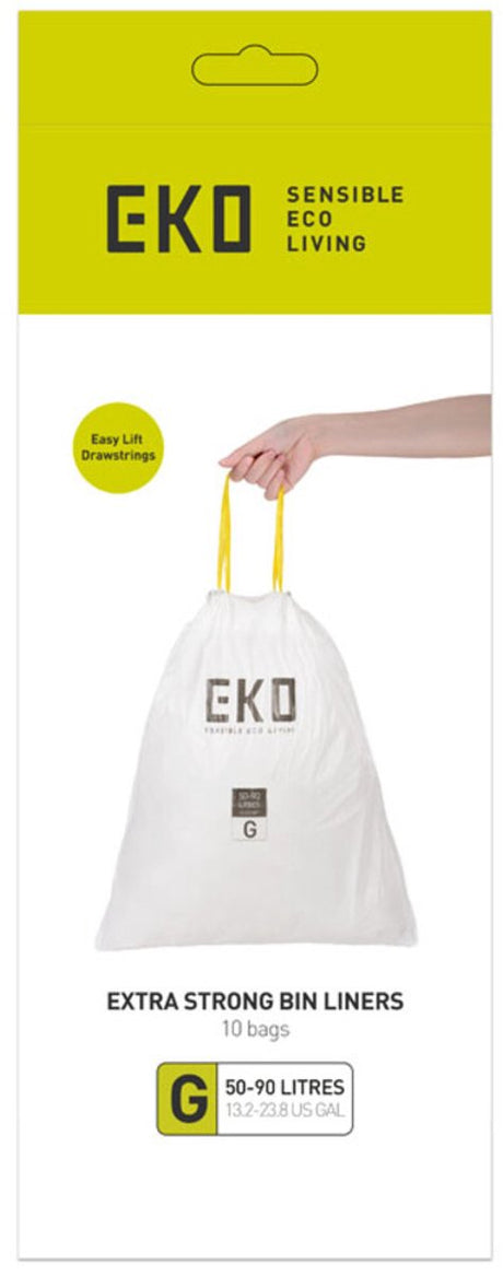 Eko - afvalzakken 50-90 liter (g) - wit - 1x10 stuks