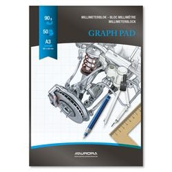 Aurora milliliterpapier gelro mid101 80g m2 a3 blauw mm- cm