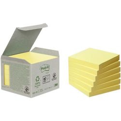 Recycled notes post-it 6541b 76x76mm geel 6 stuk