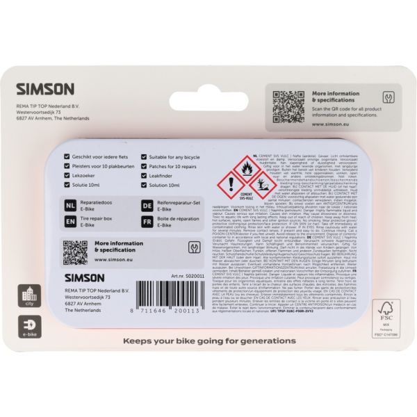 Simson reparatiedoos e-bike op kaart