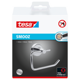 Tesa ® smooz toiletrolhouder - montage zonder boren - zelfklevend - verchroomd metaal - hoogglans - draagkracht 5 kg
