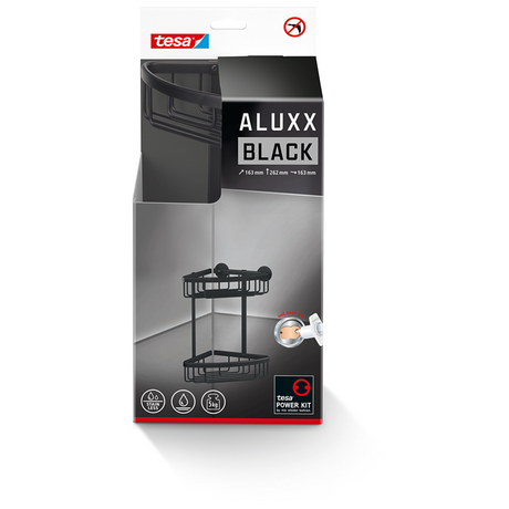 Tesa 1072289 - aluxx black hoek doucherek zwart, dubbel | 1 stuks