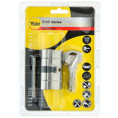Yale 1060525 - profielcilinder 2100 mv 60mm(30 30) | 2 stuks