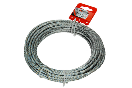 Mack 1015816 - verzinkte staalkabel 6x19 10m 5mm wll 250 kg din en 12385-4 | 5 stuks