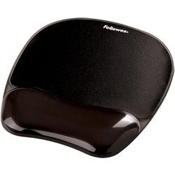 Muismat polssteun fellowes crystals gel zwart