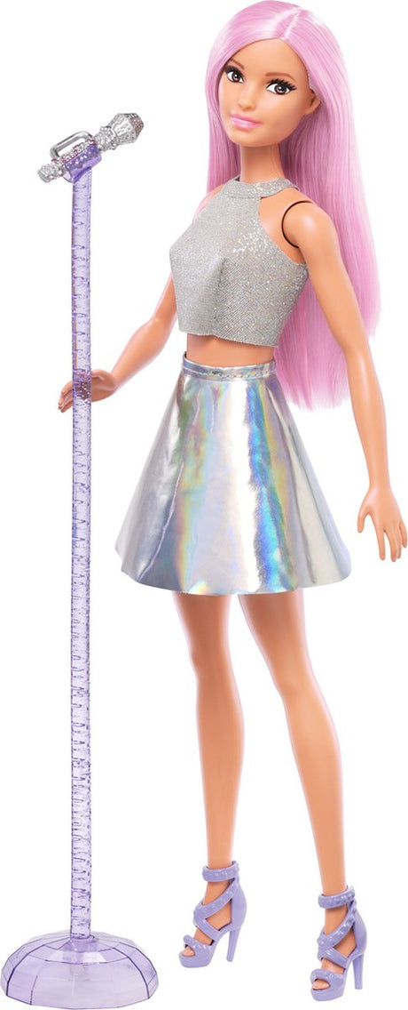 Barbie careers popster – pop met roze haar inclusief microfoon