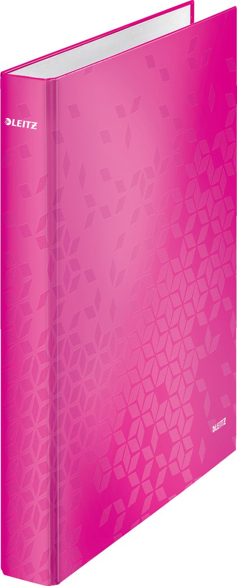Leitz wow ringband a4 - 2-rings - rugbreedte van 40mm met 2 d-ringen - roze