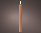Lumineo dinerkaarsset led vlam 24cm bruin 2-dlg