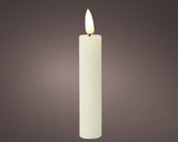 Lumineo dinerkaarsset led vlam 16cm creme 2-dlg