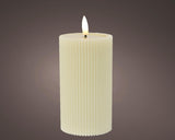 Lumineo kaars led ribbel vlam 15.5cm creme