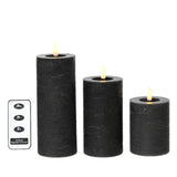 Lumineo led kaarsenset wax 3-delig grijs